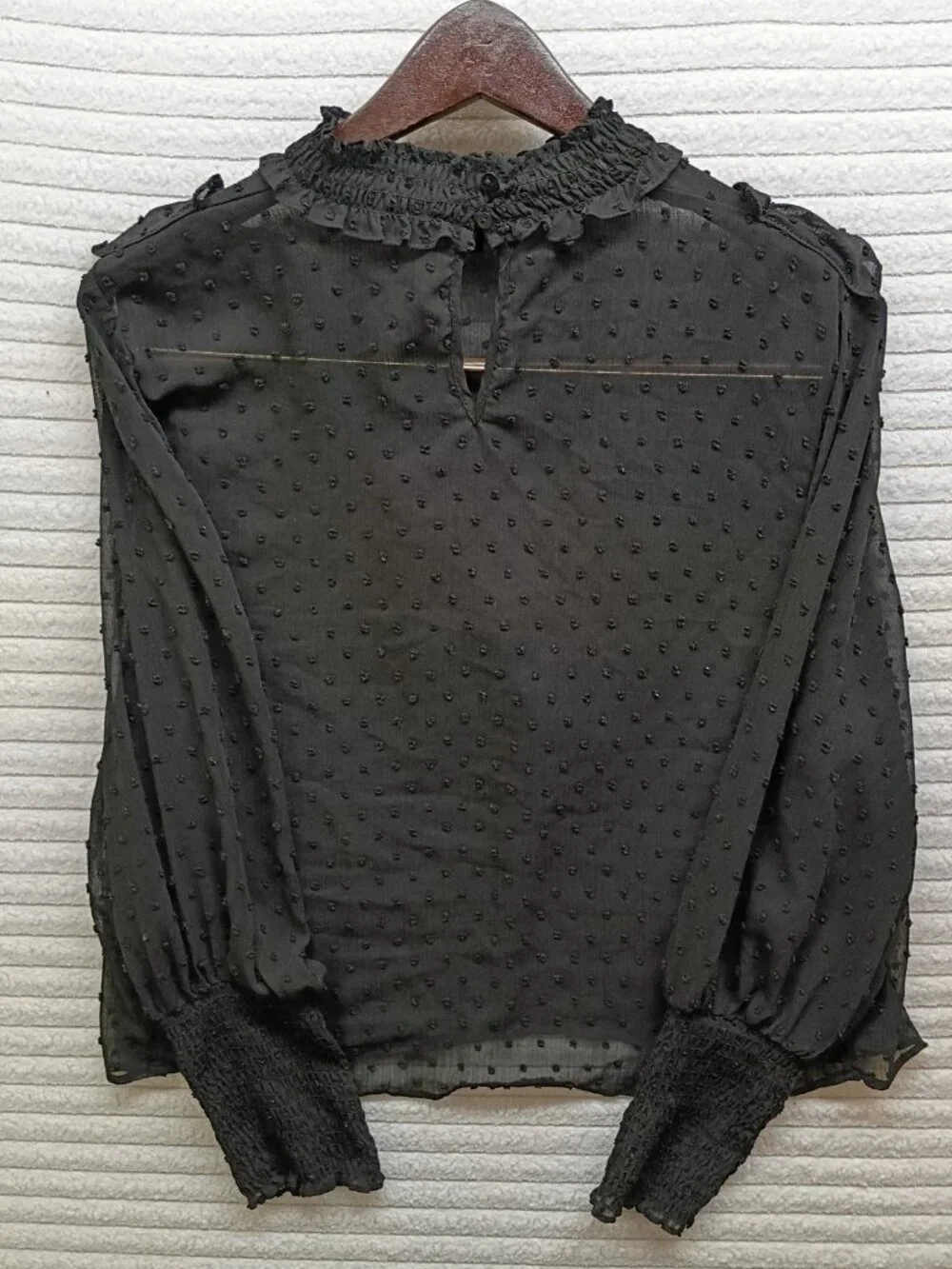 H&M Divided Womens Size L Dress Black Sheer All Over Dots Print Y2k Casual